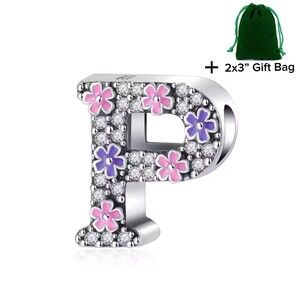 P Letter Charm Bead | 925 Silver | Brand New